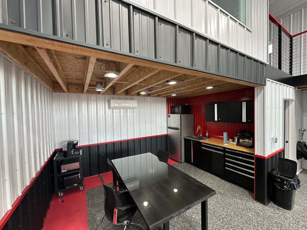 kitchen and table area in shop unit
